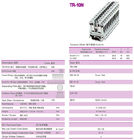 Industrial 16mm2 Din Rail Terminal Blocks 800v / 76A Brass 10mm Stripping Length